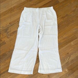 Women's white linen blend pants